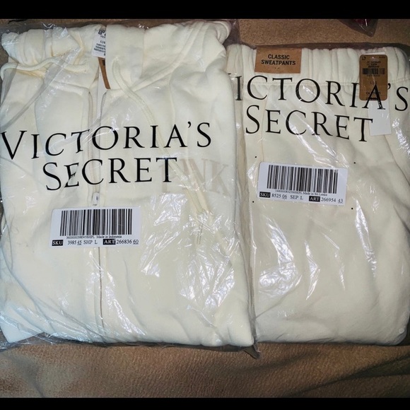 NEW VSPINK SWEATSUIT SET OF EVERYDAY FULL ZIP HOODIE&CLASSIC SWEATPANTS LARGE❣️ - Picture 2 of 8